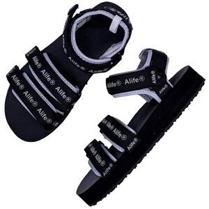 Alife Reflective Logo Dad Sandal Mars Black Gray Unisex Size Women's 7.5 Men's 6